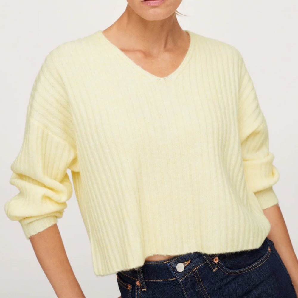 Ribbed knit sweater - Mango
